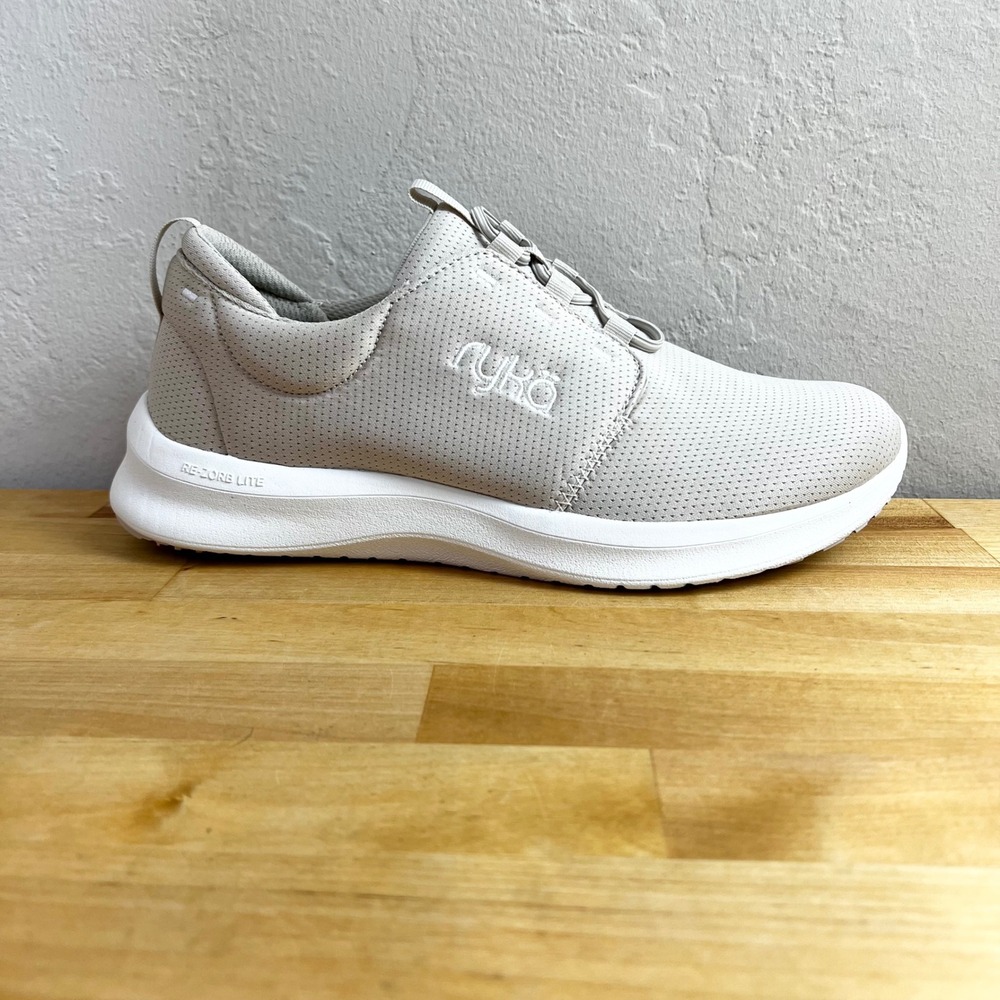 Ryka Sneakers Renew Beige Slip‎ On Athletic Shoes Bungee Laces Size 8.5